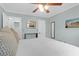 Bedroom showcasing ceiling fan and wood floors at 341 W Coleman Blvd # F, Mount Pleasant, SC 29464