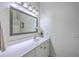 Bathroom with a white vanity, large mirror, decorative lighting, and a stand alone faucet at 3805 Adrian Way, Mount Pleasant, SC 29466