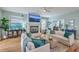 Comfortable living room with a fireplace, sofas, and stylish decor at 3805 Adrian Way, Mount Pleasant, SC 29466