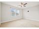 This bedroom features neutral carpet, a ceiling fan, and a bracket for tv installation at 404 Ambergate Ln, Moncks Corner, SC 29461