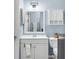 This modern bathroom has a white vanity and mirror, white cabinet, and toilet at 45 Sycamore Ave # 116, Charleston, SC 29407