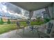 Covered backyard patio with seating, a ceiling fan, and views of the surrounding well manicured lawn at 603 Dunswell Dr, Summerville, SC 29486