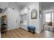 Inviting entryway with storage cubbies, hat rack, and wooden floors at 603 Dunswell Dr, Summerville, SC 29486