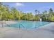 Outdoor lap swimming pool offering a water fountain, and is surrounded by lush foliage at 9447 Harroway Rd, Summerville, SC 29485