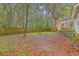 Private fenced backyard surrounded by lush trees and greenery offering a serene and peaceful outdoor space at 107 Lewisfield Dr, North Charleston, SC 29418