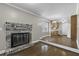 Hardwood floors, fireplace and view of the updated kitchen in this open-concept living space at 1109 Lee Shore Ln, Mount Pleasant, SC 29464