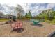 Community playground with swings, slides, and a merry-go-round by the lake at 119 Oakbluff Rd, Summerville, SC 29485
