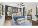 A blue bedroom featuring natural light and a variety of unique decor at 1529 Tomato Farm Cir, Mount Pleasant, SC 29464