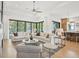 Bright and airy living room featuring a ceiling fan, neutral furniture, and large windows to the outdoors at 1529 Tomato Farm Cir, Mount Pleasant, SC 29464