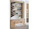 Detailed view of the custom-built wine storage with stylish shelving and countertop display at 1529 Tomato Farm Cir, Mount Pleasant, SC 29464