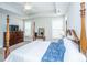 Comfortable main bedroom featuring a bed, trey ceiling, and ceiling fan at 2010 Redback Dr, Summerville, SC 29483