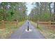 Tree-lined path with split rail fence, creating a serene and inviting outdoor experience at 2093 Rookery Ln, Charleston, SC 29414