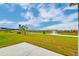 Backyard view features manicured lawn, water feature, and view of the community at 214 Garden Gate Way, Summerville, SC 29486