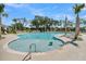 Relaxing pool area featuring lounge chairs, palm trees, and a separate shallow section with a small water feature for  at 2237 Tillage St, Mount Pleasant, SC 29466