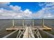 Dock with metal railing leading out to water, great view of the horizon at 2632 Private Lefler Dr, Johns Island, SC 29455