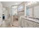 Modern bathroom with glass-enclosed shower, granite vanity, and tile flooring providing a spa-like experience at 3005 Aura Ln, Summerville, SC 29483