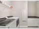 Convenient laundry room with modern washer, dryer, sink, and ample storage at 3005 Aura Ln, Summerville, SC 29483