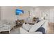 Comfortable living room featuring wood floors, modern furniture, and a wall-mounted television at 3005 Aura Ln, Summerville, SC 29483