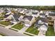 An aerial view showcasing neighborhood featuring mature trees and manicured lawns at 320 Silverleaf Ln, Moncks Corner, SC 29461