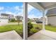 Charming front porch with white columns and a view of the lush, green lawn at 320 Silverleaf Ln, Moncks Corner, SC 29461