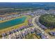 Expansive aerial view of the community featuring a pond and neatly arranged homes at 400 Dunlin Dr, Summerville, SC 29486