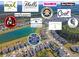 An aerial view of a community by the pond with local eateries overlaid on top at 400 Dunlin Dr, Summerville, SC 29486