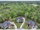 Aerial view of beautiful homes with well-manicured lawns situated within a verdant, wooded neighborhood at 4204 Magnolia Ct, North Charleston, SC 29420