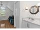 Bright bathroom and adjacent lounge area with vaulted ceilings and ample natural light at 753 Lake Frances Dr, Charleston, SC 29412