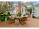 Exterior patio area featuring lounge furniture and a gas grill with a home in the background at 803 S Main St, Summerville, SC 29483
