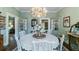 Dining room featuring a chandelier, classic decor, and built-in shelving at 803 S Main St, Summerville, SC 29483