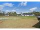 Backyard and pond view with new construction neighborhood at 832 Descartes St, Summerville, SC 29486