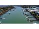 Picturesque aerial view of coastal homes with private docks and boat access on a waterway at 9 Intracoastal Ct, Isle of Palms, SC 29451