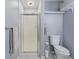 Modern bathroom with a stand-up shower, toilet, and sleek, neutral design at 1003 Mountain Pine Rd, Moncks Corner, SC 29461