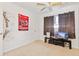 Bedroom with a ceiling fan and Georgia Bulldogs decor and TV entertainment center at 1003 Mountain Pine Rd, Moncks Corner, SC 29461