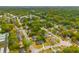 Overhead neighborhood shot showing houses with mature trees and landscaping at 1111 Kilarney Rd, Mount Pleasant, SC 29464