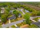 An aerial view of a quiet neighborhood, showcasing lush trees and well-maintained lawns at 1111 Kilarney Rd, Mount Pleasant, SC 29464
