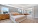 Bright main bedroom featuring panelled walls, large windows, and a tray ceiling at 112 Coastline St, Ridgeville, SC 29472