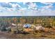 Aerial view of a home surrounded by trees and scenic landscape, with a bright, partly cloudy sky above at 116 Peninsula Dr, Ravenel, SC 29470