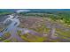 Expansive aerial view showing waterways and marshland in a serene, beautiful community under a bright sunny sky at 116 Peninsula Dr, Ravenel, SC 29470