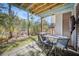 Patio with seating and a view of the landscaped yard and serene creek, creating a peaceful retreat at 155 Winding River Dr, Johns Island, SC 29455