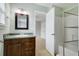 Bathroom featuring a mirror, vanity, and bathtub with shower at 2019 Azalee Ln, Summerville, SC 29483