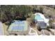 The aerial view highlights the community pool, tennis courts, and parking area at 2071 Middleburg Ln, Mount Pleasant, SC 29464