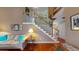 Spacious living room view with hardwood floors and a staircase leading to the upper level at 2071 Middleburg Ln, Mount Pleasant, SC 29464