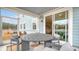 Relaxing screened-in patio with comfortable seating, perfect for outdoor dining and enjoying the surrounding views at 210 Bilge Rd, Ridgeville, SC 29472