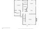 Detailed first floor plan featuring the kitchen, living room, and primary bedroom at 215 Center Hill Ct, Summerville, SC 29485
