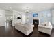 Inviting living room with a fireplace, dark hardwood floors, and stylish decor at 215 Center Hill Ct, Summerville, SC 29485