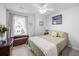 Comfortable bedroom with carpet flooring, a ceiling fan, and natural light at 307 Lanyard St, Johns Island, SC 29455