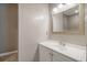Vanity in the bathroom with a decorative mirror, good lighting and an open floor plan at 3143 Bonanza Rd, Charleston, SC 29414