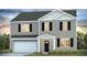 Charming two-story home featuring a garage, traditional windows with decorative shutters, and inviting front porch at 315 Blue Haw Dr, Moncks Corner, SC 29461