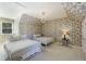 Bedroom showcasing two twin beds with gray bedding and patterned wallpaper and carpet at 3168 Stanyarne Dr, Charleston, SC 29414